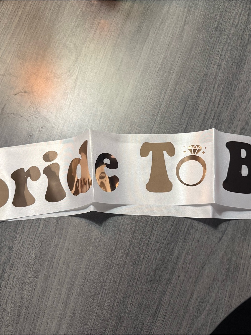 Bride To Be Sash with Rose Gold Lettering